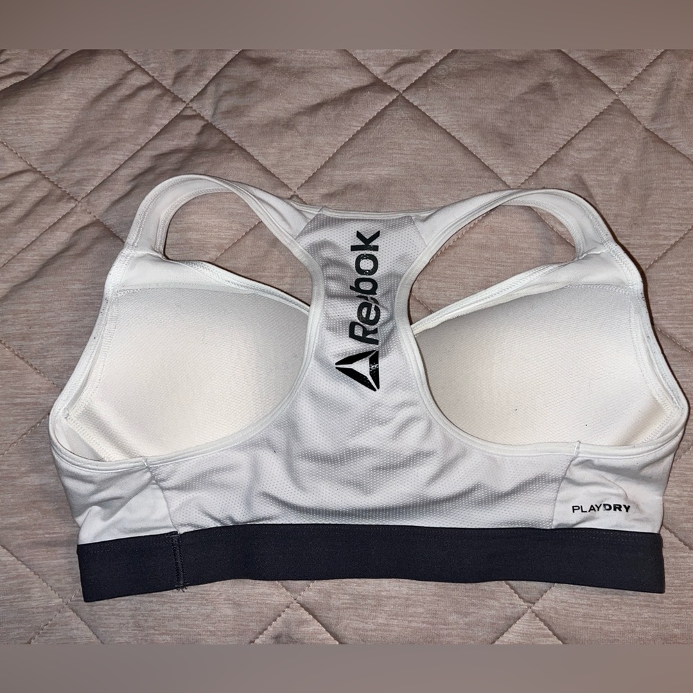 Used Lot Reebok Sports Bra with Built in Cups; Black/Red White/Gray, L - Picture 3 of 3
